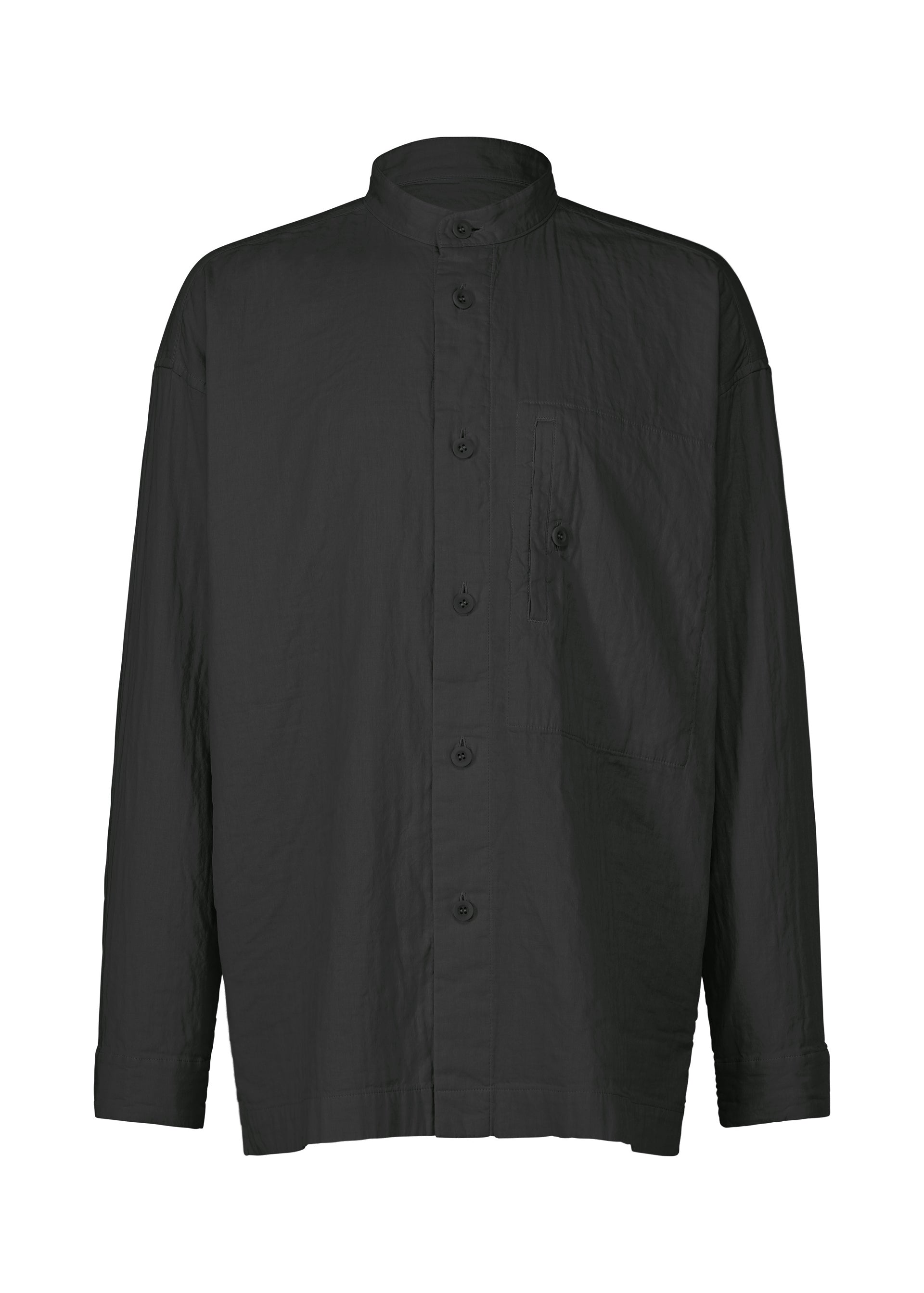 DOUBLE FACE COTTON SHIRT、メンズ_トップス_シャツ、ブラック