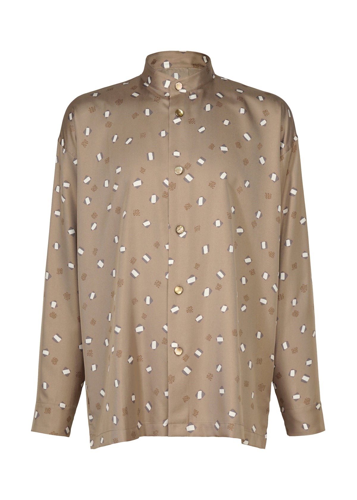 MERRY SATIN SHIRT、メンズ_トップス_シャツ、ベージュ