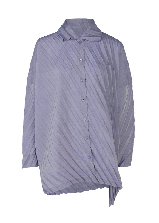 ANGLE PLEATS SHIRT、ウィメンズ_トップス_トップ、ブルー