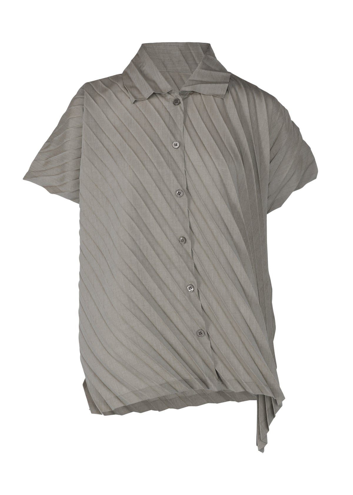 ANGLE PLEATS SHIRT、ウィメンズ_トップス_トップ、グレー