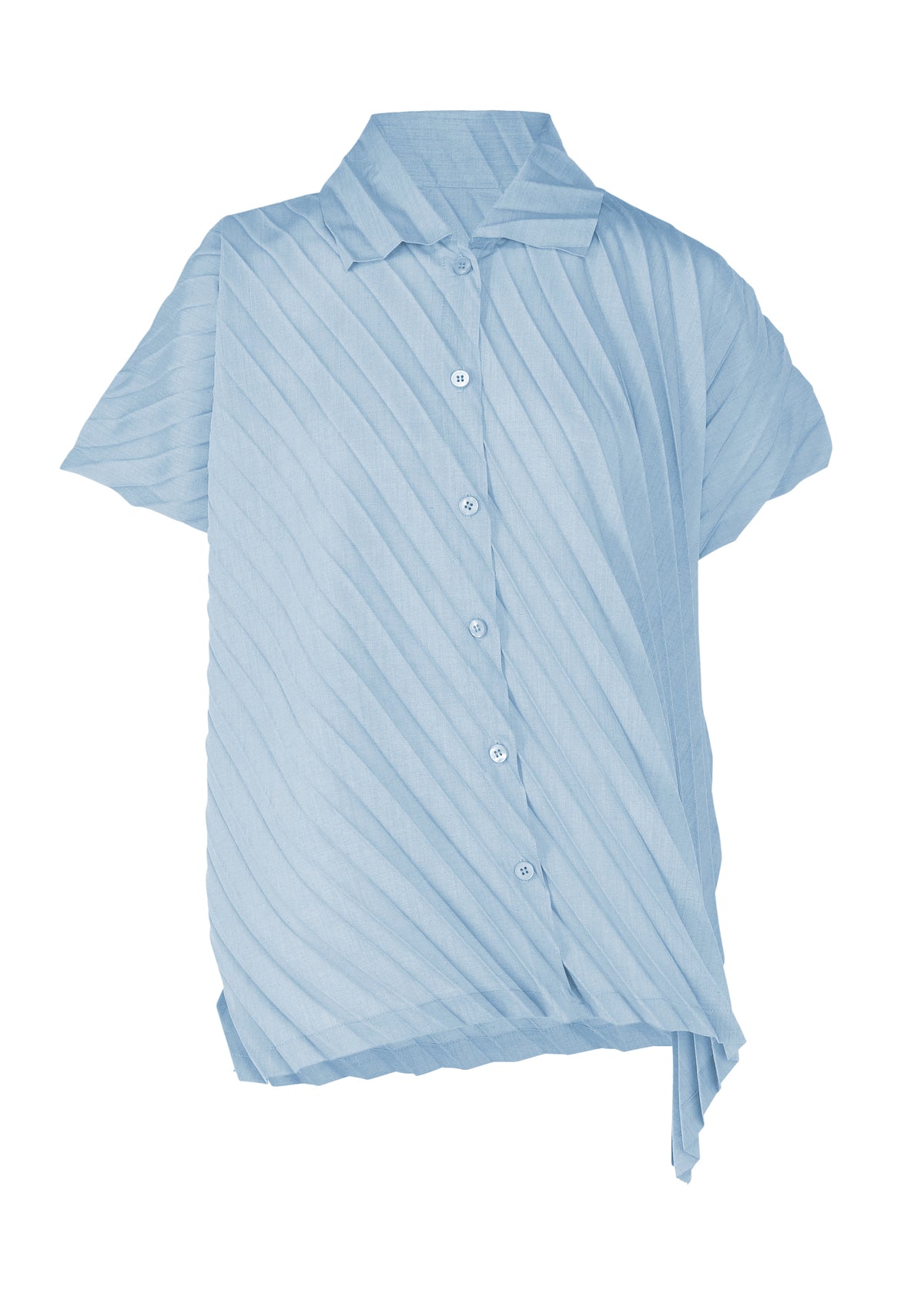 ANGLE PLEATS SHIRT、ウィメンズ_トップス_トップ、ブルー