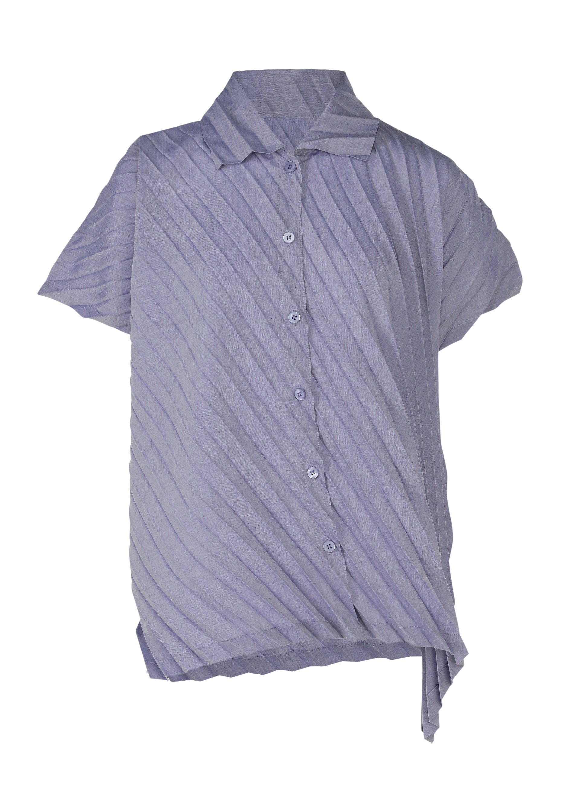 ANGLE PLEATS SHIRT、ウィメンズ_トップス_トップ、ブルー