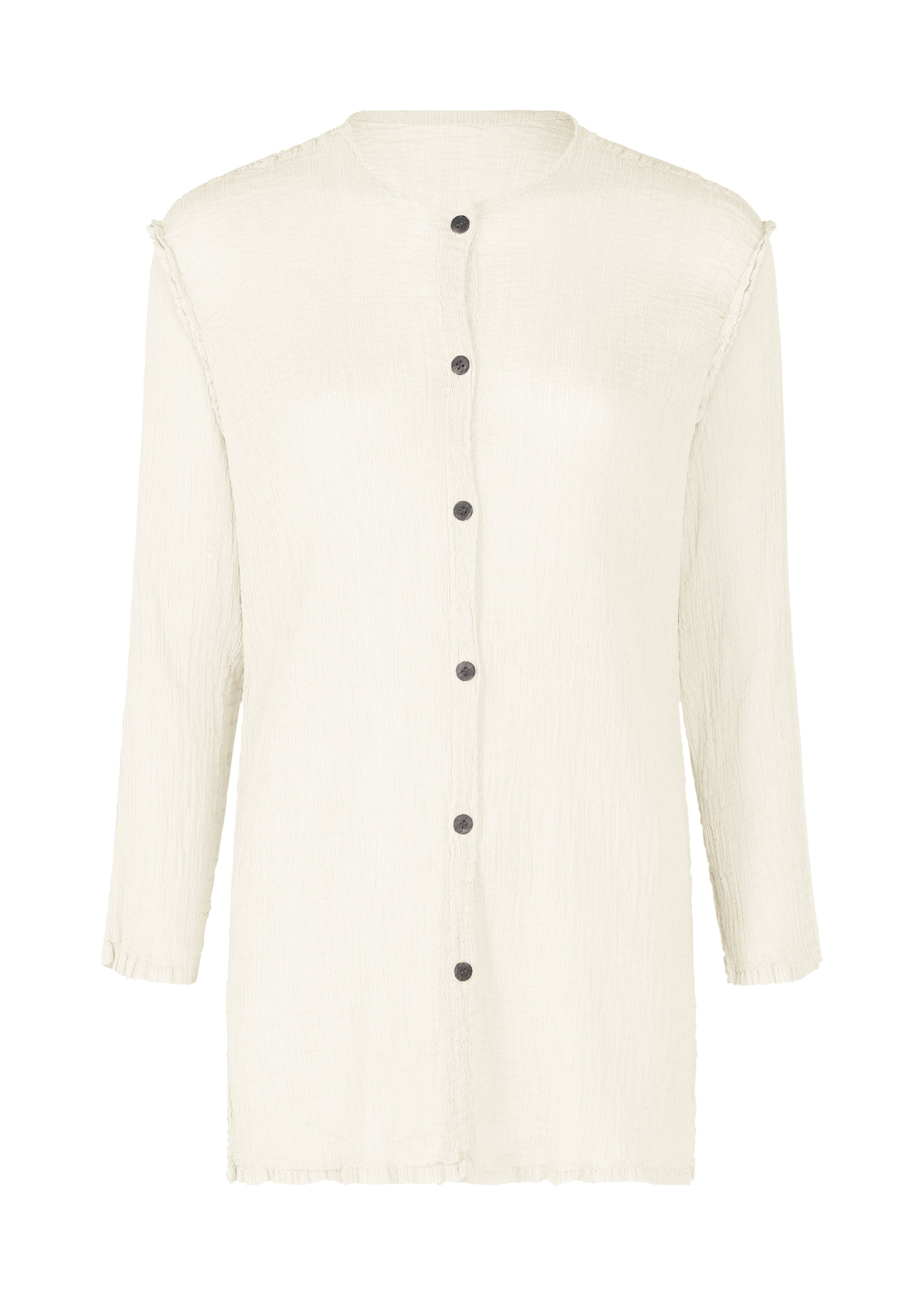 SEE-THROUGH CREPE COLOR、ウィメンズ_トップス_カーディガン、ホワイト