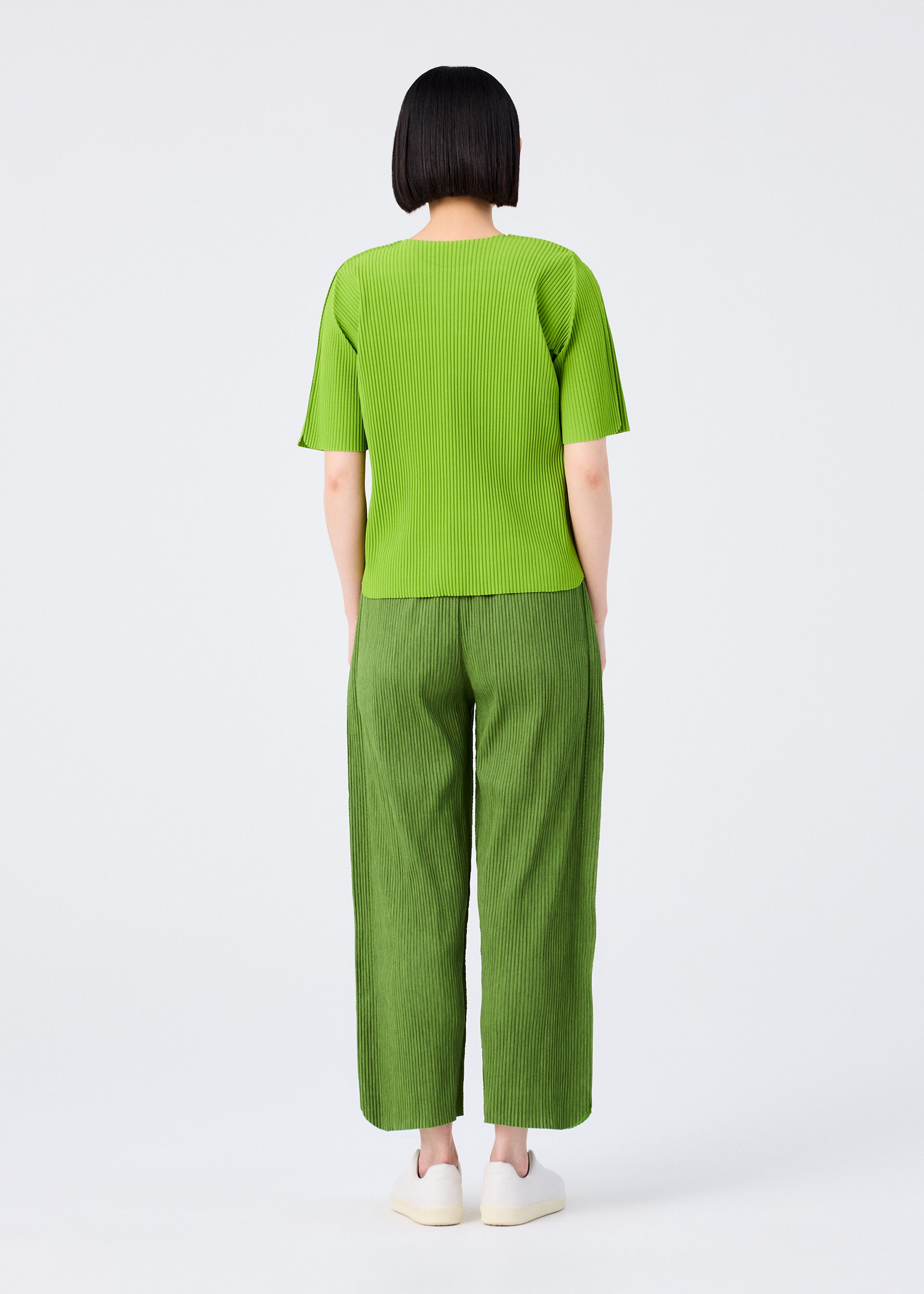 MIX FINE KNIT PLEATS BOTTOM、ウィメンズ_パンツ、着用画像2