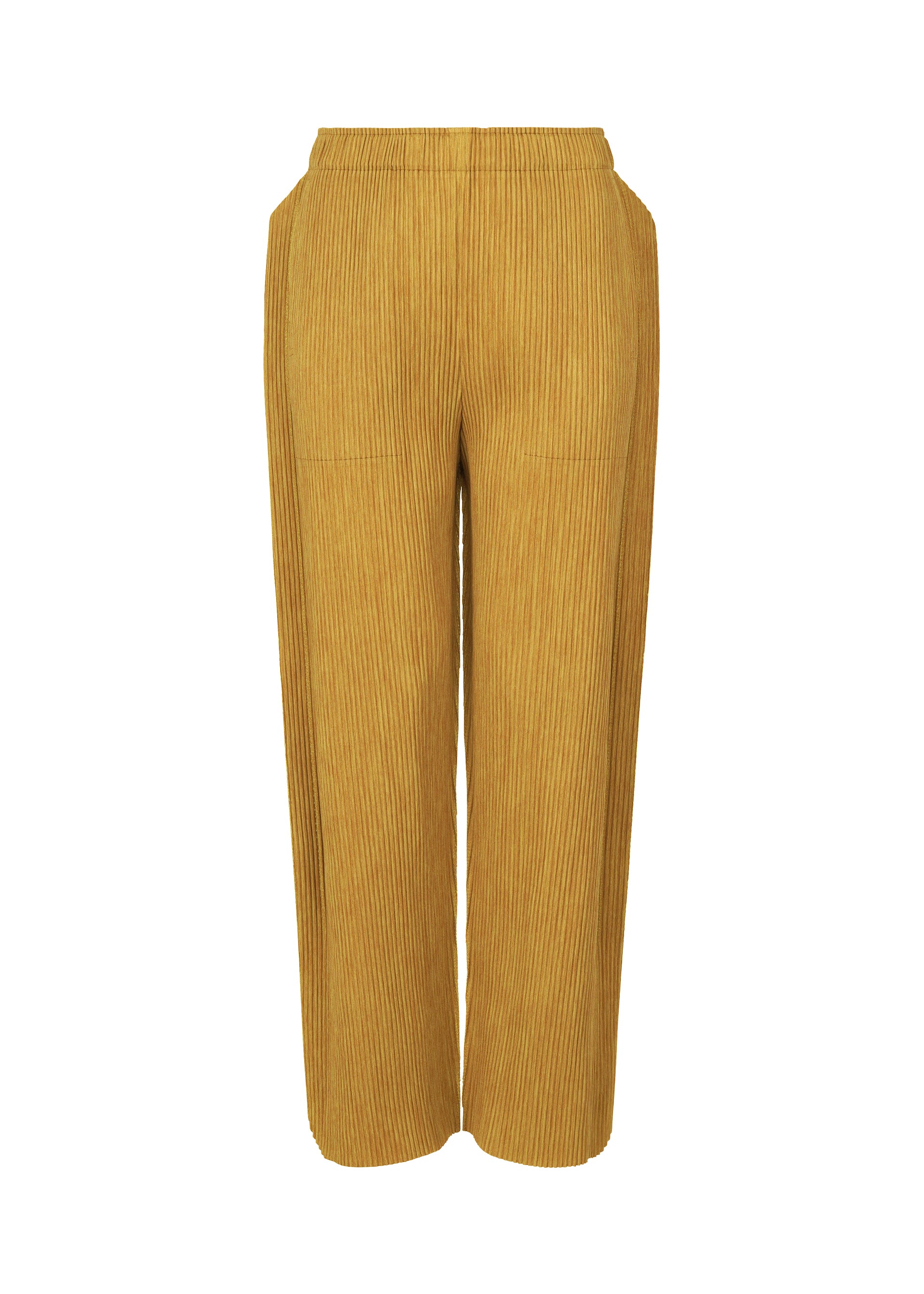MIX FINE KNIT PLEATS BOTTOM、ウィメンズ_パンツ、イエロー