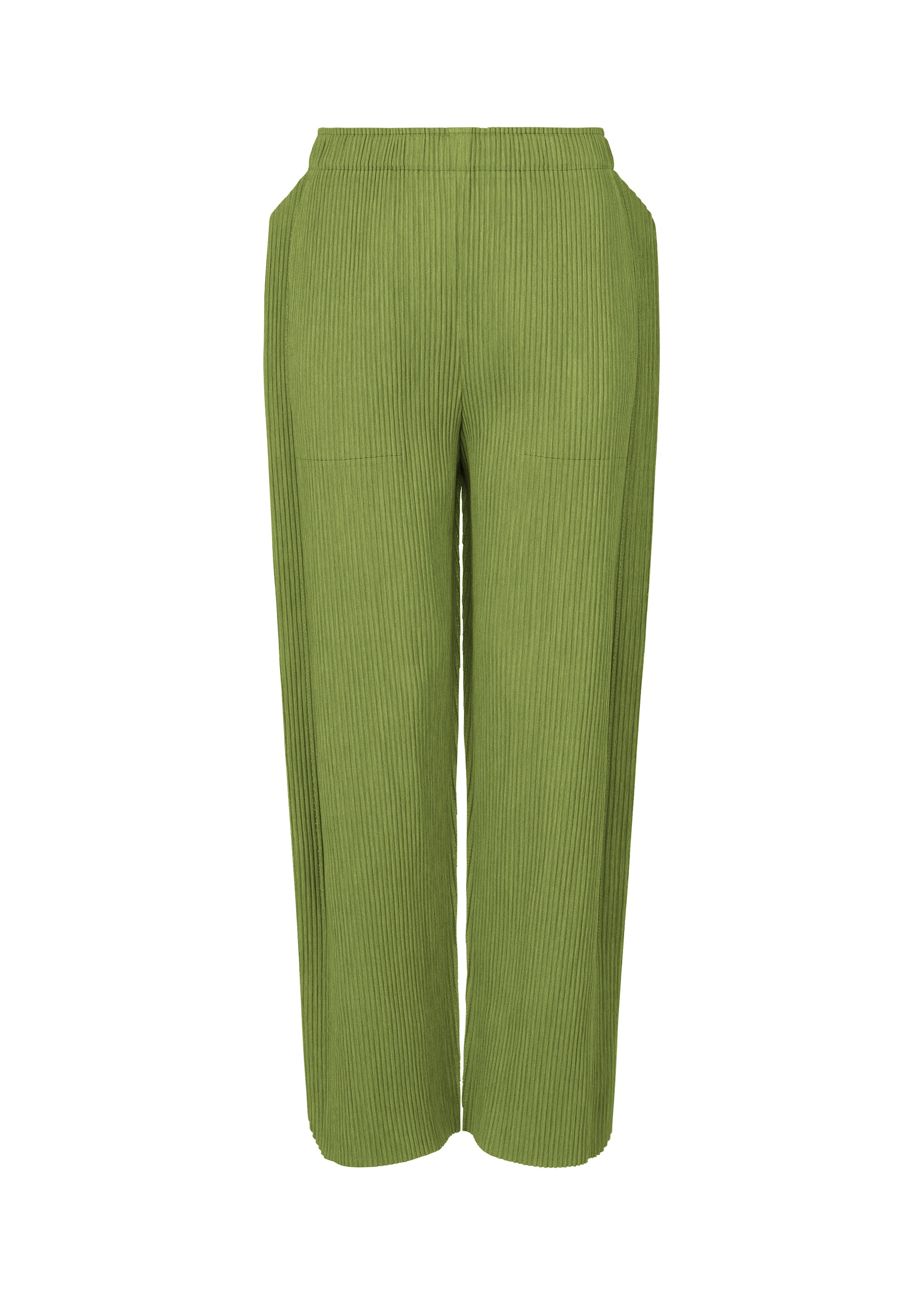 MIX FINE KNIT PLEATS BOTTOM、ウィメンズ_パンツ、グリーン