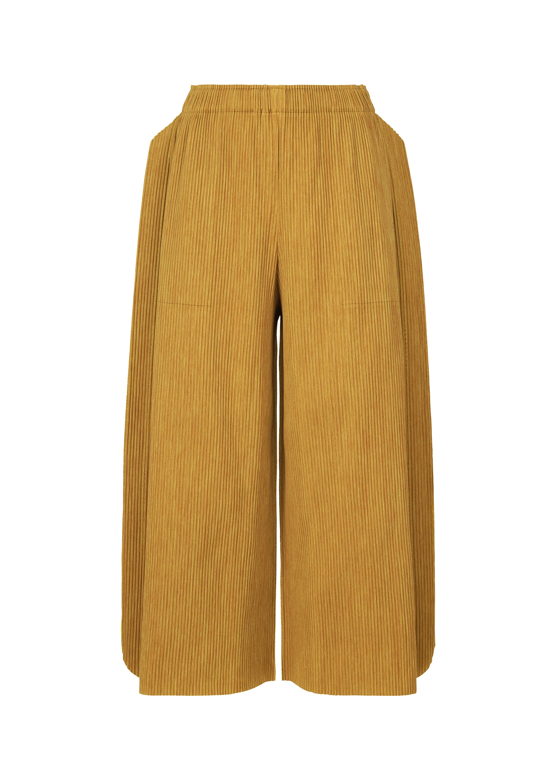 MIX FINE KNIT PLEATS BOTTOM、ウィメンズ_パンツ、イエロー