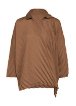 ANGLE PLEATS SHIRT、ウィメンズ_トップス_トップ、ブラウン