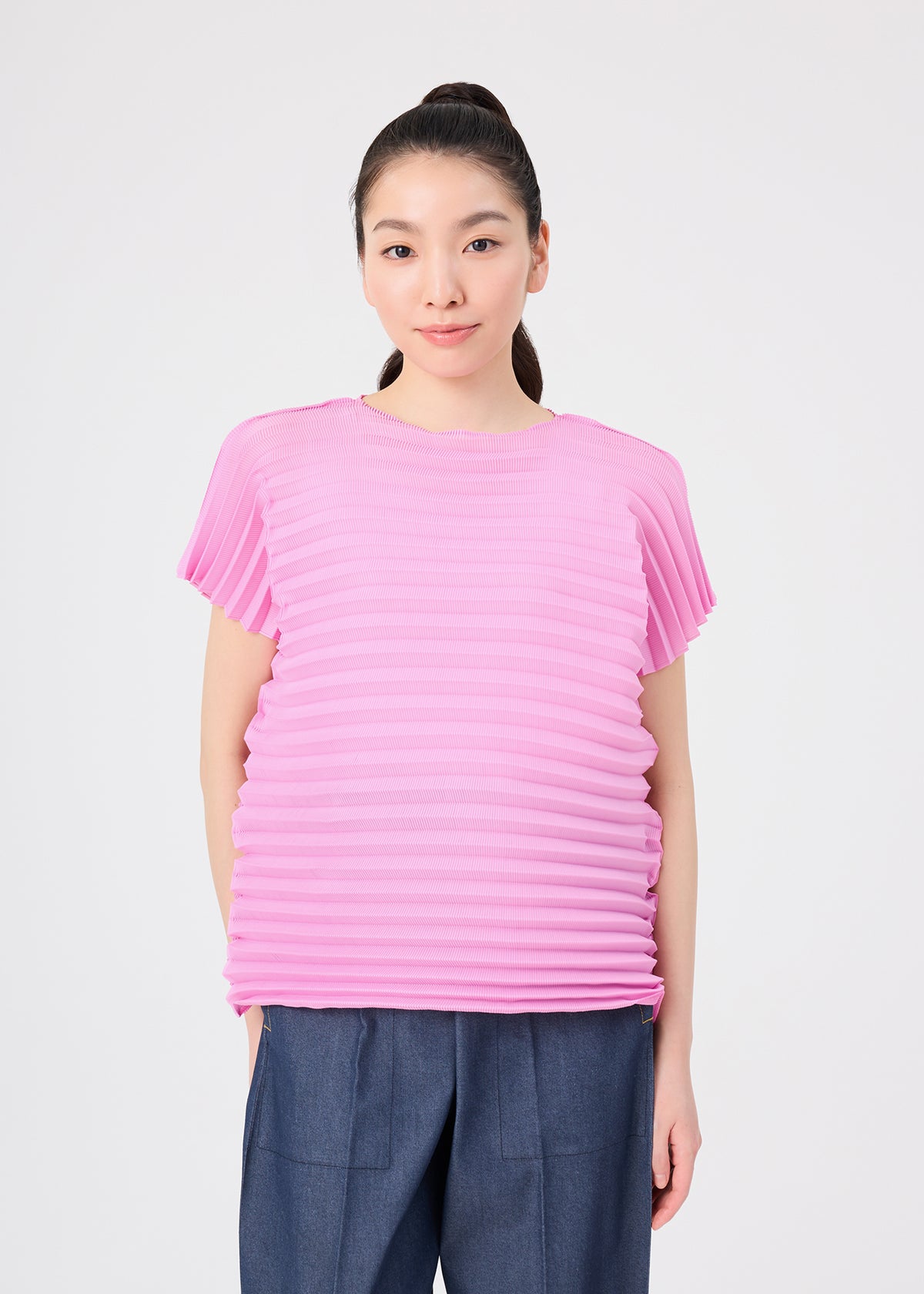 ACCORDION STRETCH PLEATS、ウィメンズ_トップス_トップ、着用画像1