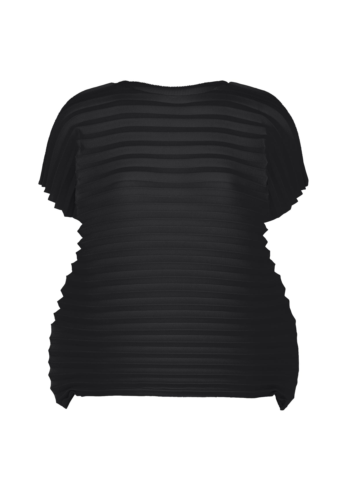 ACCORDION STRETCH PLEATS、ウィメンズ_トップス_トップ、ブラック
