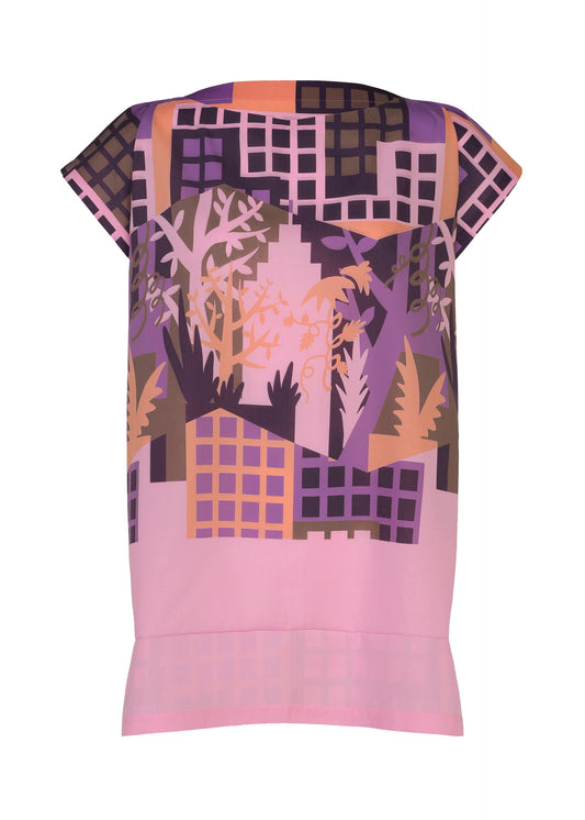 BUILDING PRINT SHIRT、ウィメンズ_トップス_トップ、ピンク