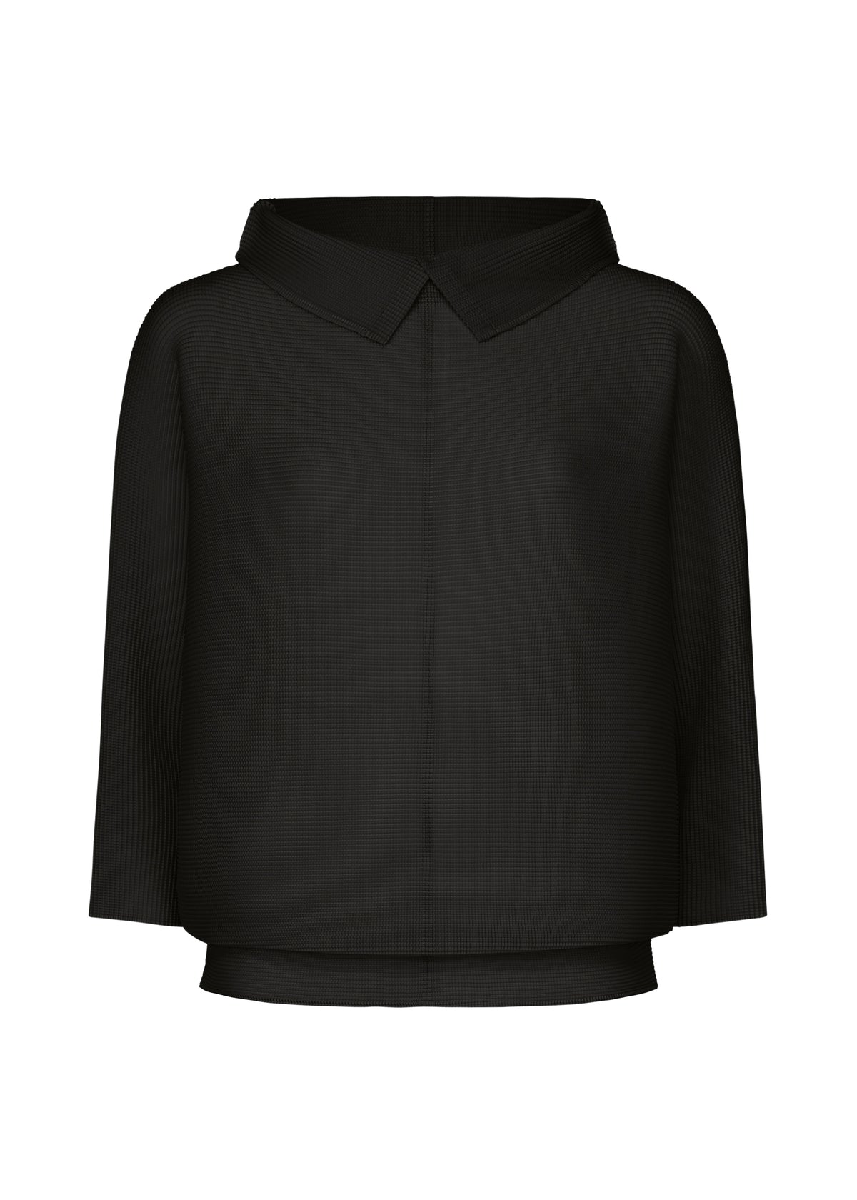 DOLMAN STRETCH PLEATS 1、ウィメンズ_トップス_トップ、ブラック