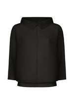 DOLMAN STRETCH PLEATS 1、ウィメンズ_トップス_トップ、ブラック
