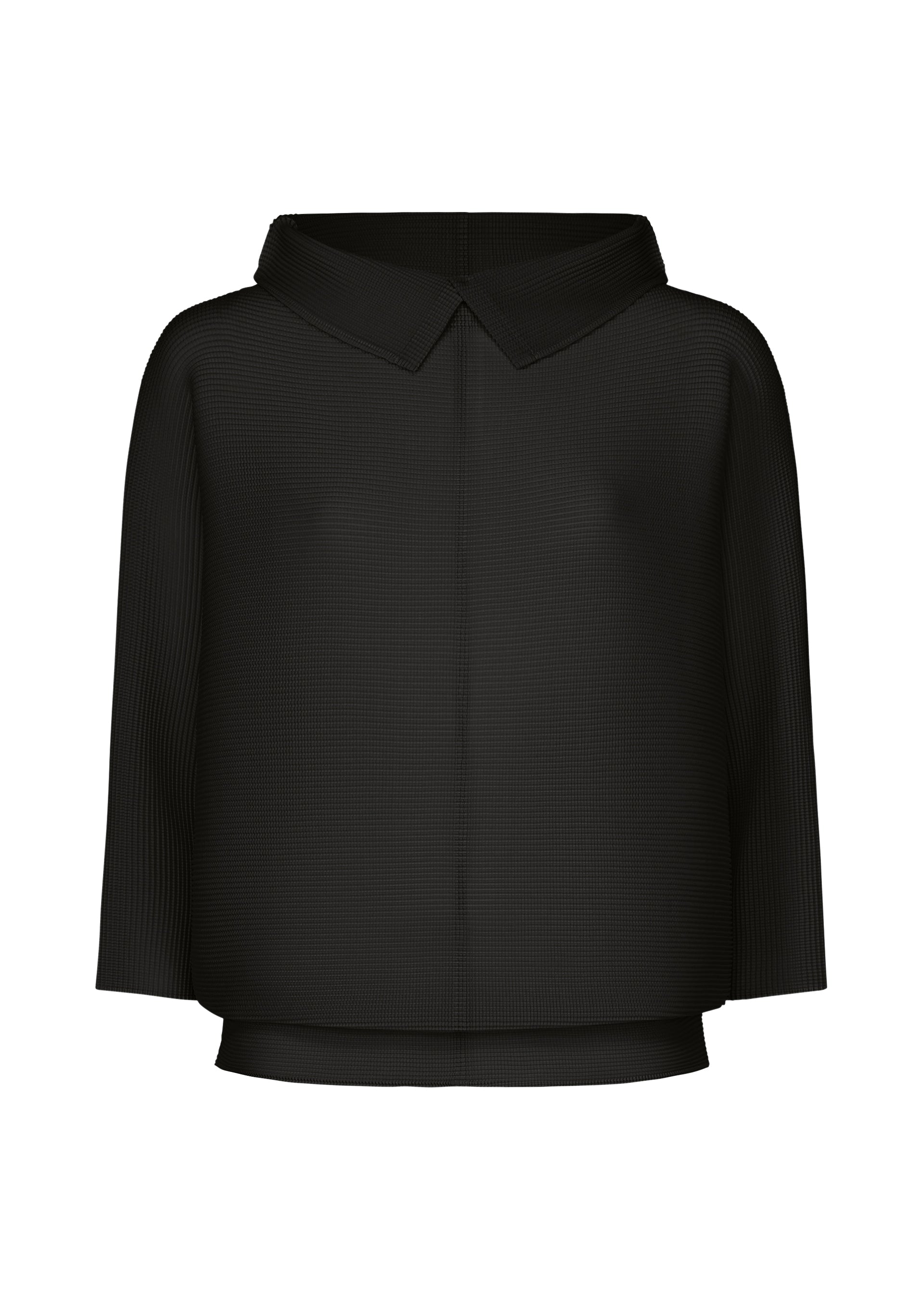 DOLMAN STRETCH PLEATS 1、ウィメンズ_トップス_トップ、ブラック