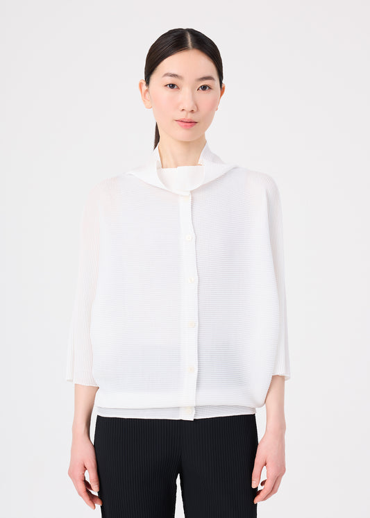 DOLMAN STRETCH PLEATS、ウィメンズ_トップス_カーディガン、着用画像1