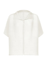 SQUARE STRETCH PLEATS、ウィメンズ_トップス_カーディガン、ホワイト