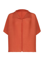 SQUARE STRETCH PLEATS、ウィメンズ_トップス_カーディガン、レッド