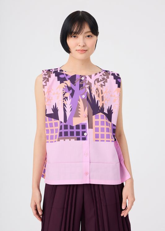 BUILDING PRINT SHIRT、ウィメンズ_トップス_トップ、着用画像1