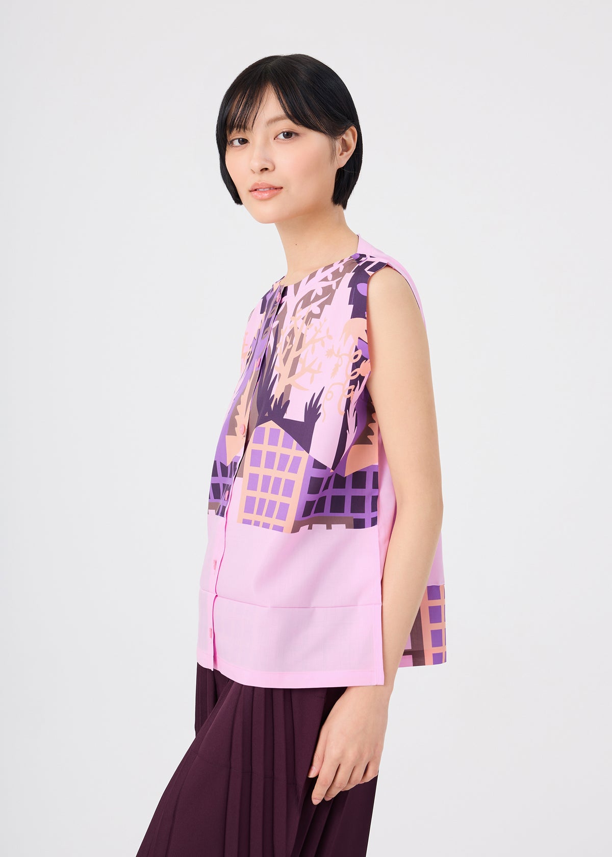 BUILDING PRINT SHIRT、ウィメンズ_トップス_トップ、着用画像4