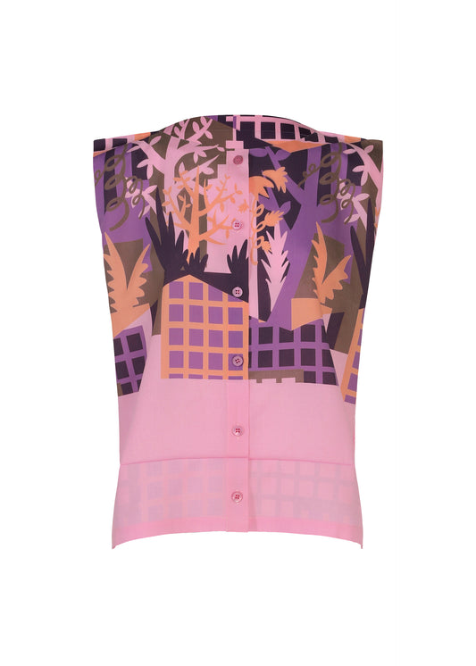 BUILDING PRINT SHIRT、ウィメンズ_トップス_トップ、ピンク