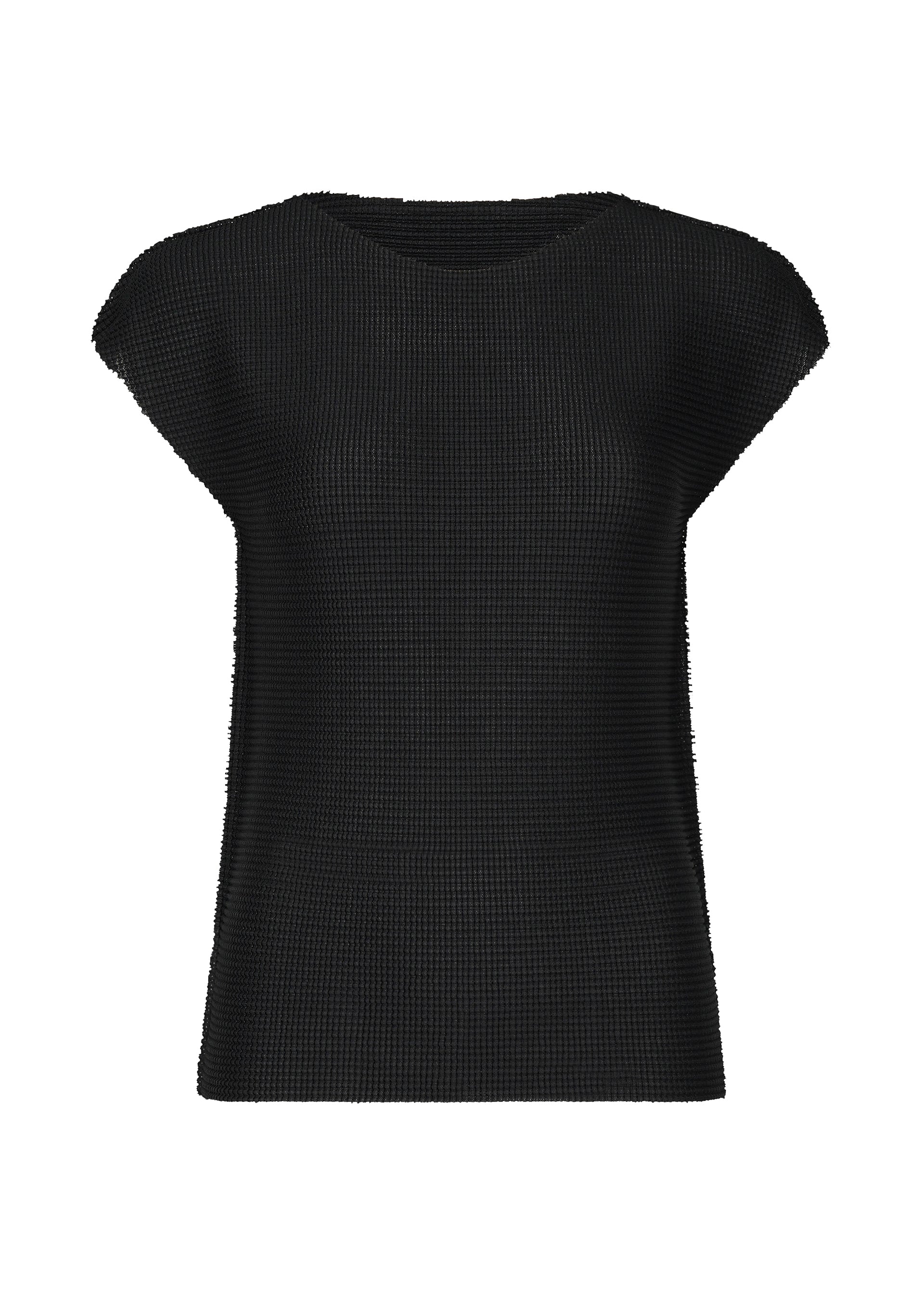 KNIT STRETCH PLEATS、ウィメンズ_トップス_トップ、ブラック