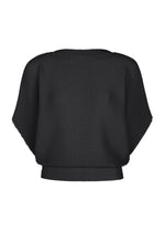 TOWER KNIT STRETCH PLEATS、ウィメンズ_トップス_トップ、ブラック