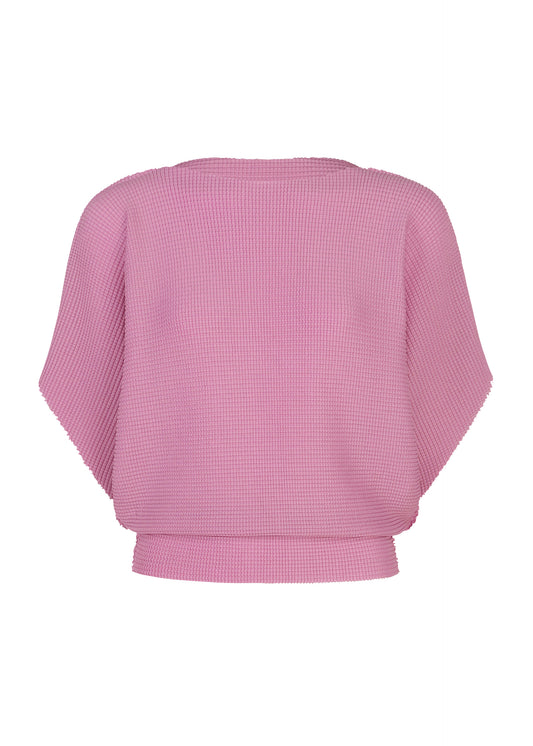 TOWER KNIT STRETCH PLEATS、ウィメンズ_トップス_トップ、ピンク