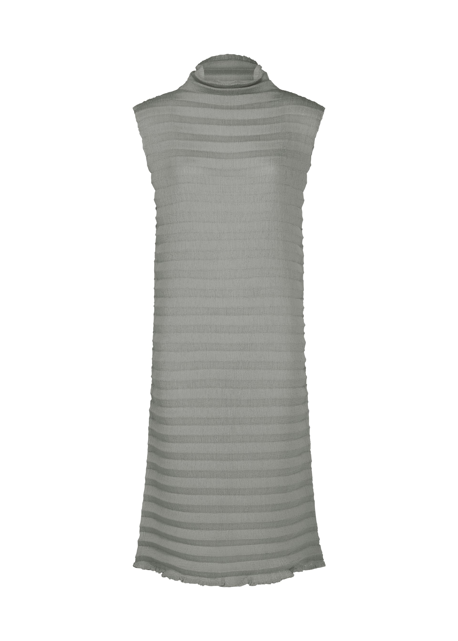ACCORDION SEE-THROUGH CREPE、ウィメンズ_ワンピース、グレー