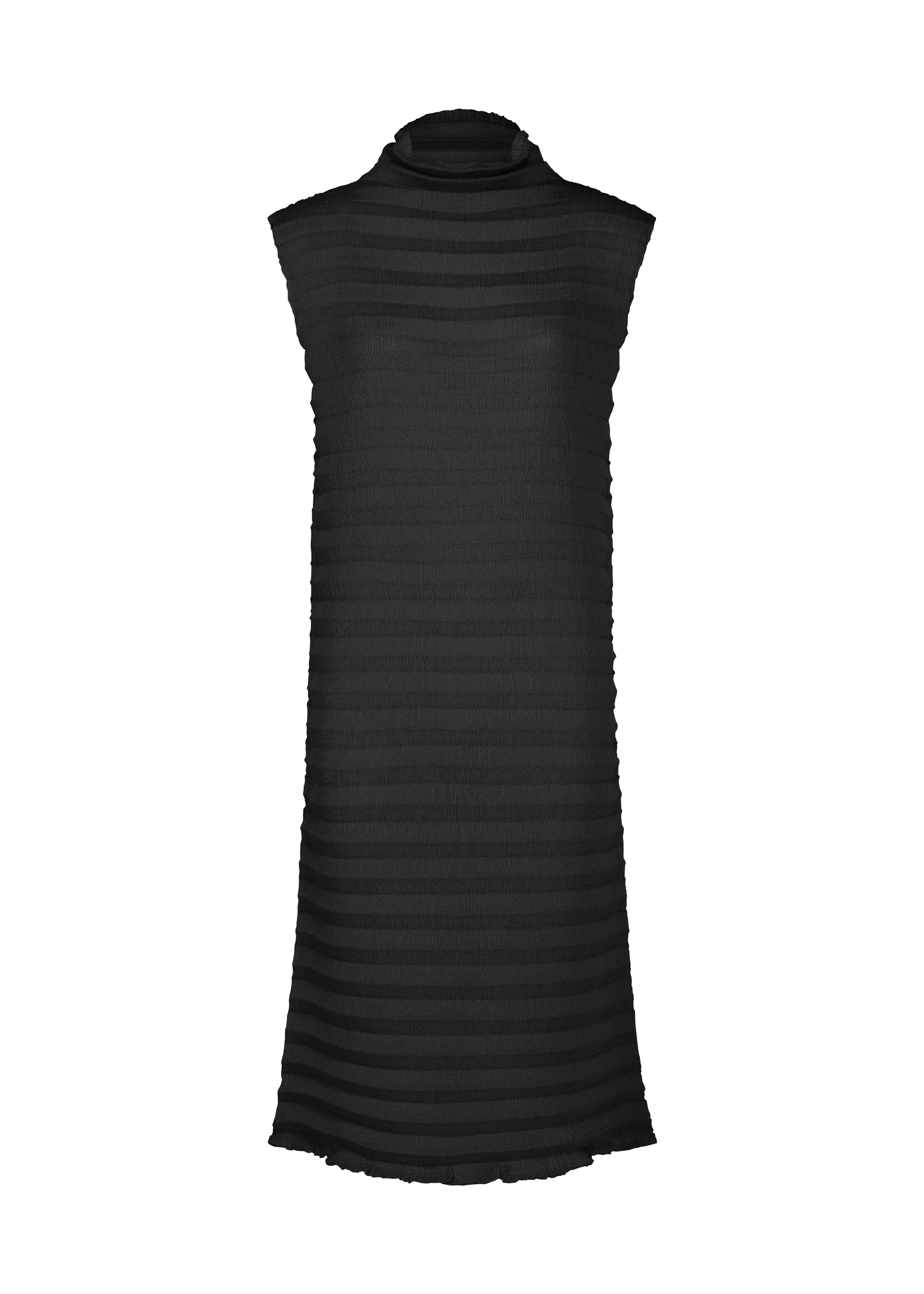ACCORDION SEE-THROUGH CREPE、ウィメンズ_ワンピース、ブラック
