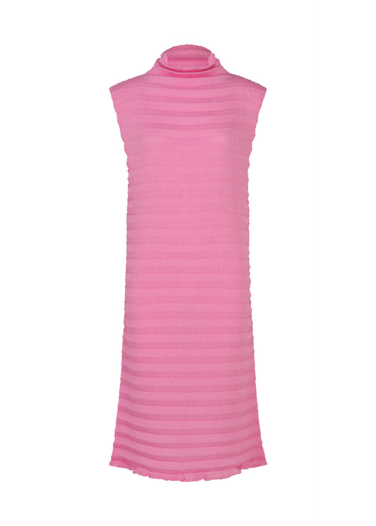 ACCORDION SEE-THROUGH CREPE、ウィメンズ_ワンピース、ピンク