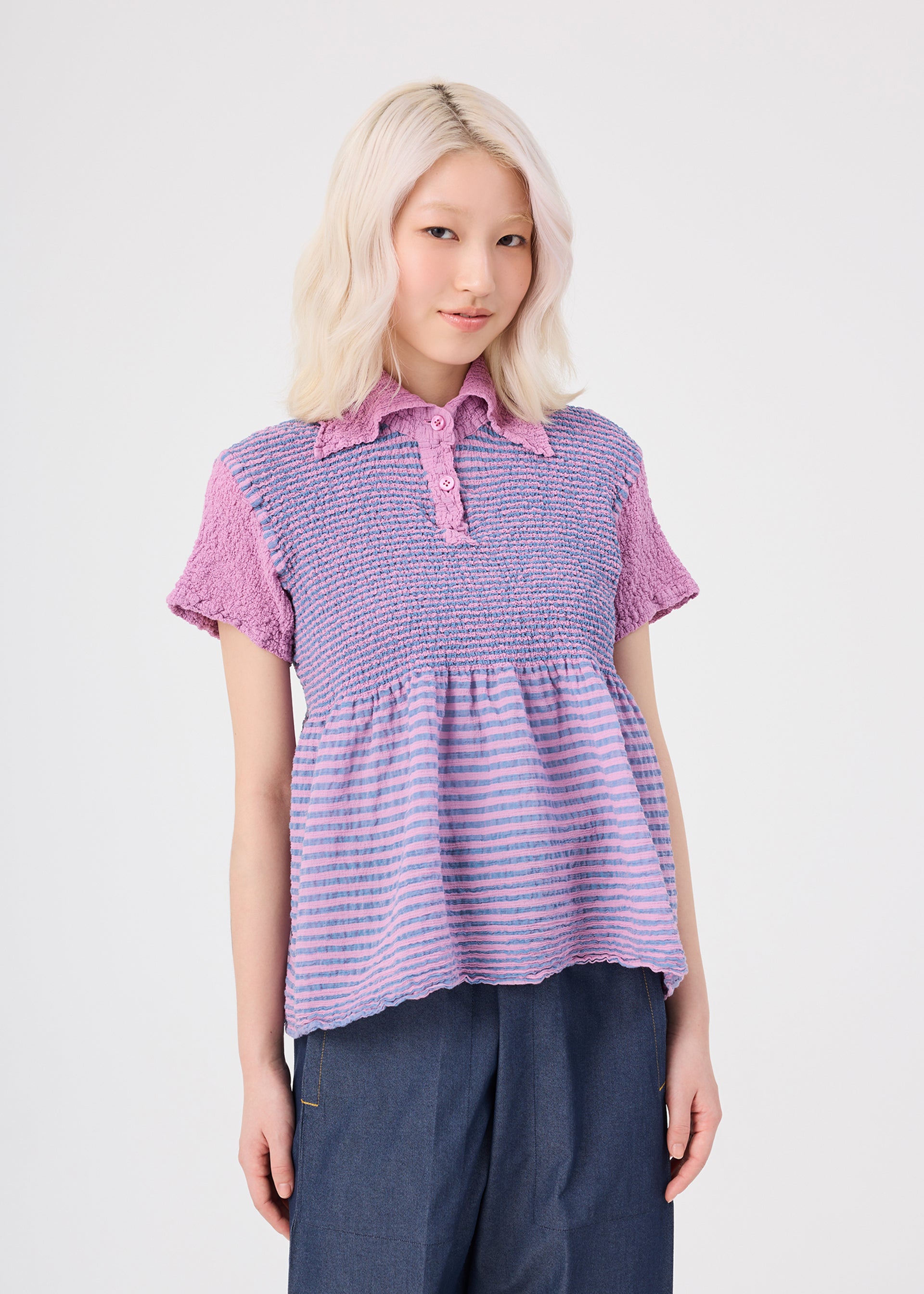 STRIPE CAULIFLOWER、ウィメンズ_トップス_トップ、着用画像1