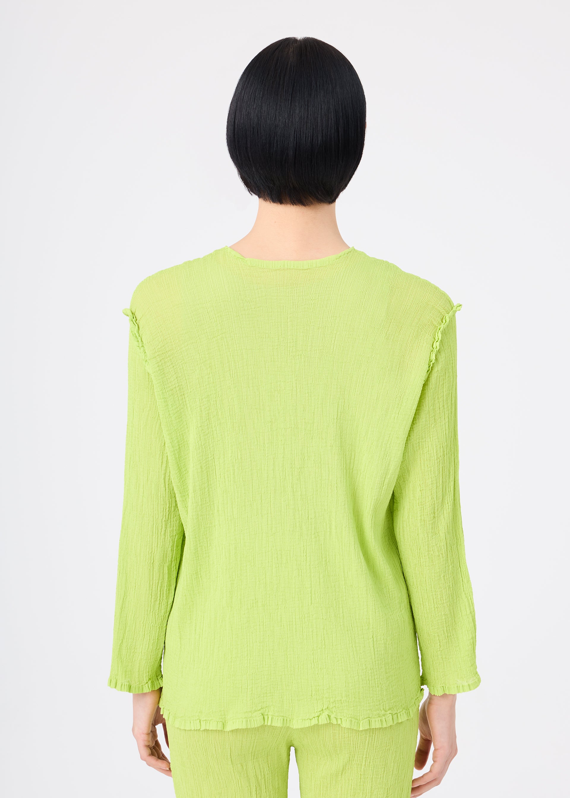SEE-THROUGH CREPE COLOR、ウィメンズ_トップス_カーディガン、着用画像2