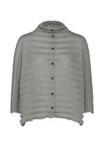 ACCORDION SEE-THROUGH CREPE、ウィメンズ_トップス_カーディガン、グレー