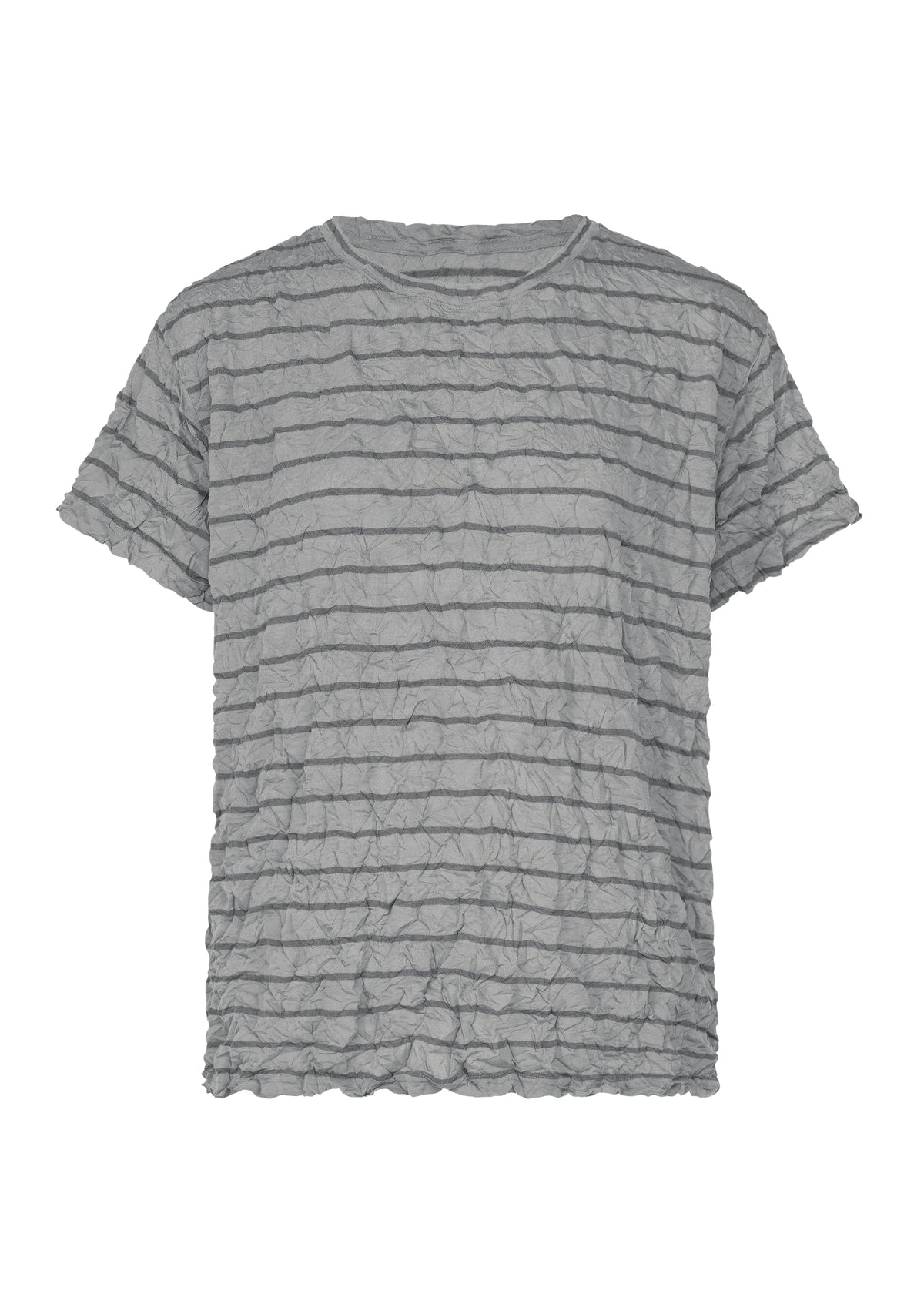 STRIPE MERINGUE T-SHIRT、ウィメンズ_トップス_トップ、グレー