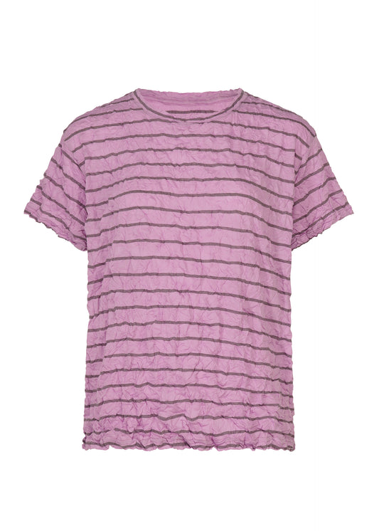 STRIPE MERINGUE T-SHIRT、ウィメンズ_トップス_トップ、ピンク