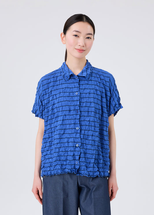 STRIPE MERINGUE T-SHIRT、ウィメンズ_トップス_トップ、着用画像1