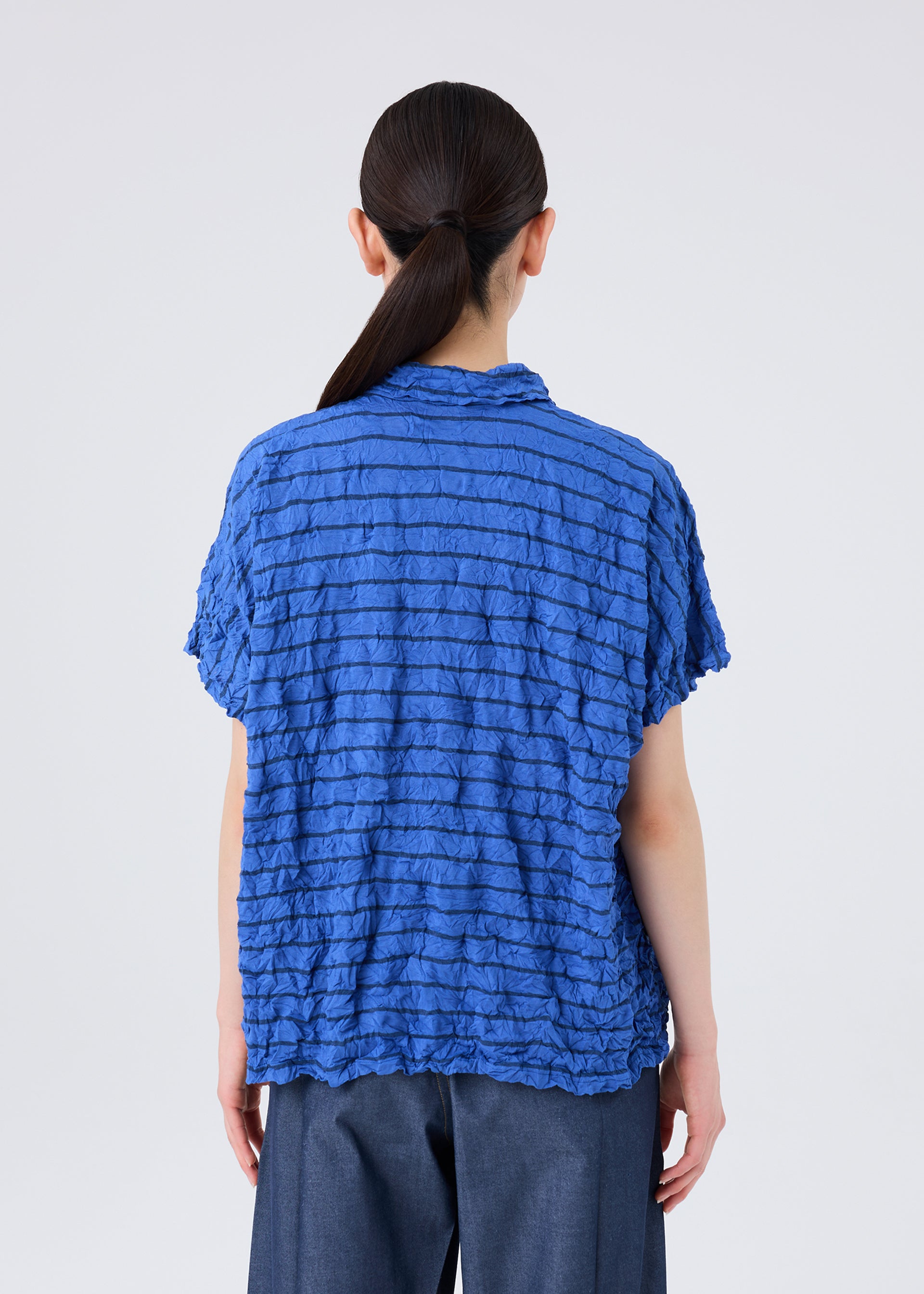 STRIPE MERINGUE T-SHIRT、ウィメンズ_トップス_トップ、着用画像2