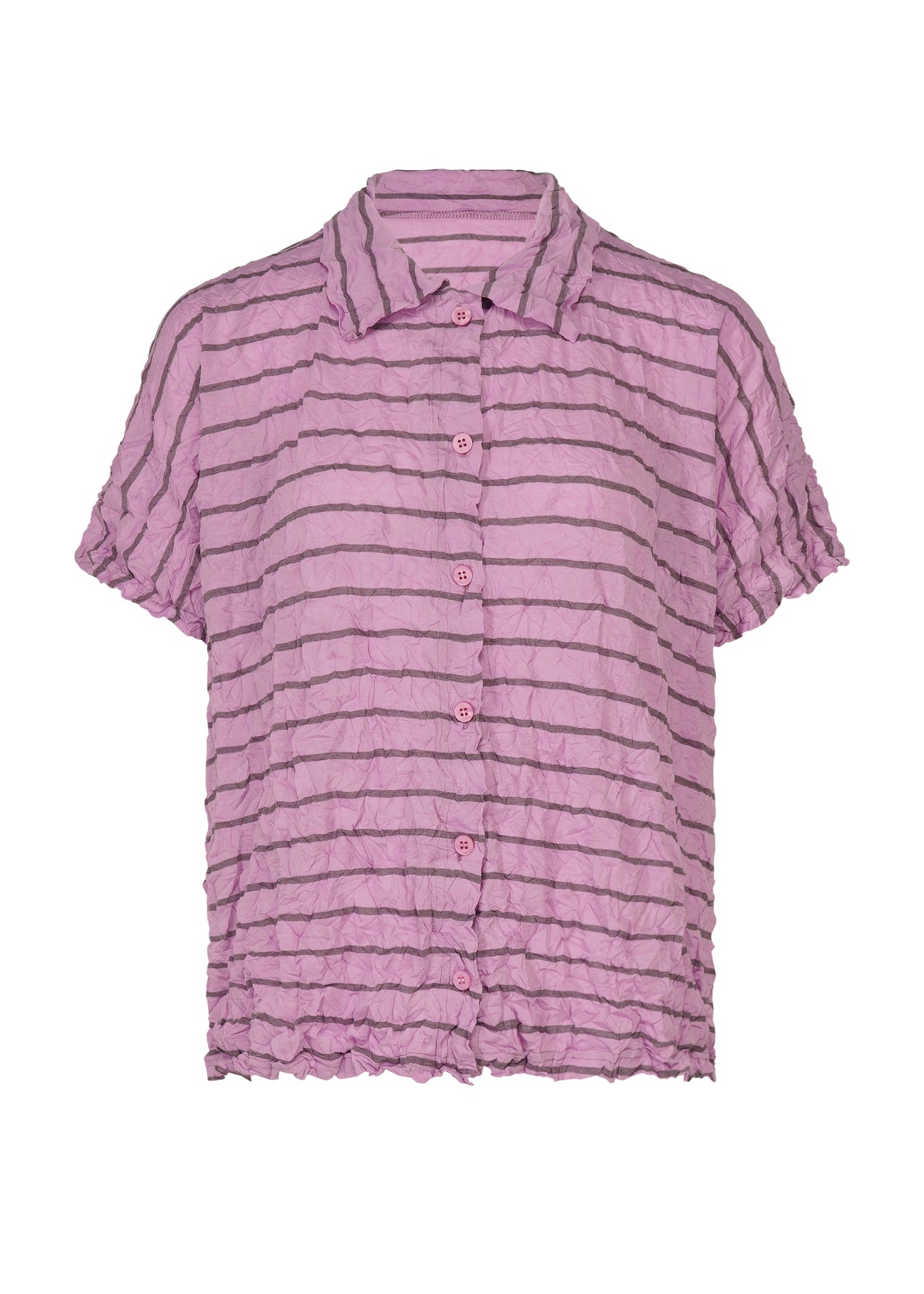 STRIPE MERINGUE T-SHIRT、ウィメンズ_トップス_トップ、ピンク