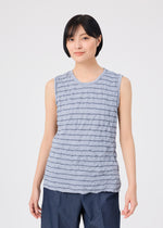 STRIPE MERINGUE T-SHIRT、ウィメンズ_トップス_トップ、着用画像1
