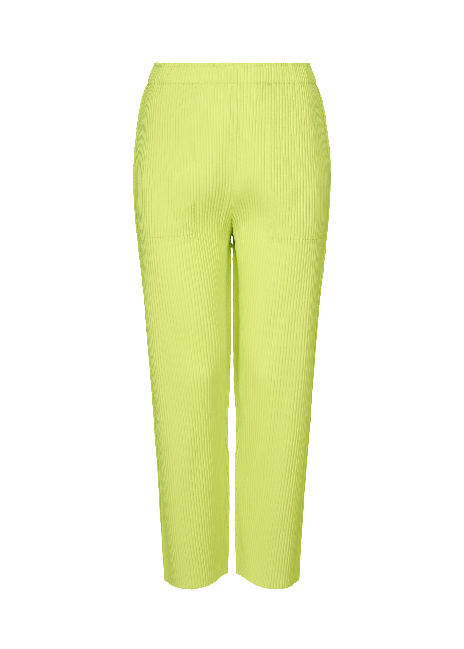 FINE KNIT PLEATS COLOR 1、ウィメンズ_パンツ、イエロー