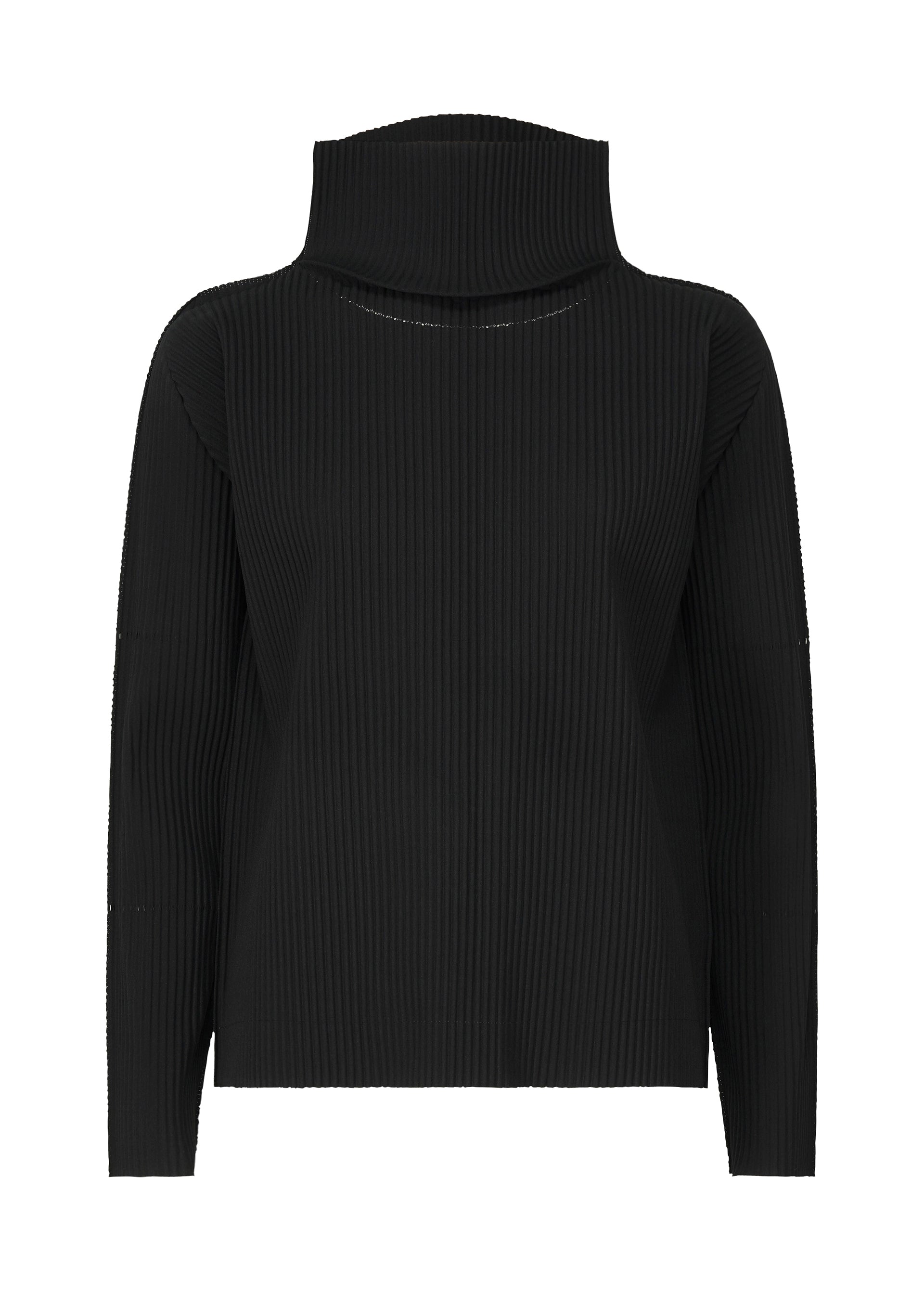 FINE KNIT PLEATS、ウィメンズ_トップス_トップ、ブラック