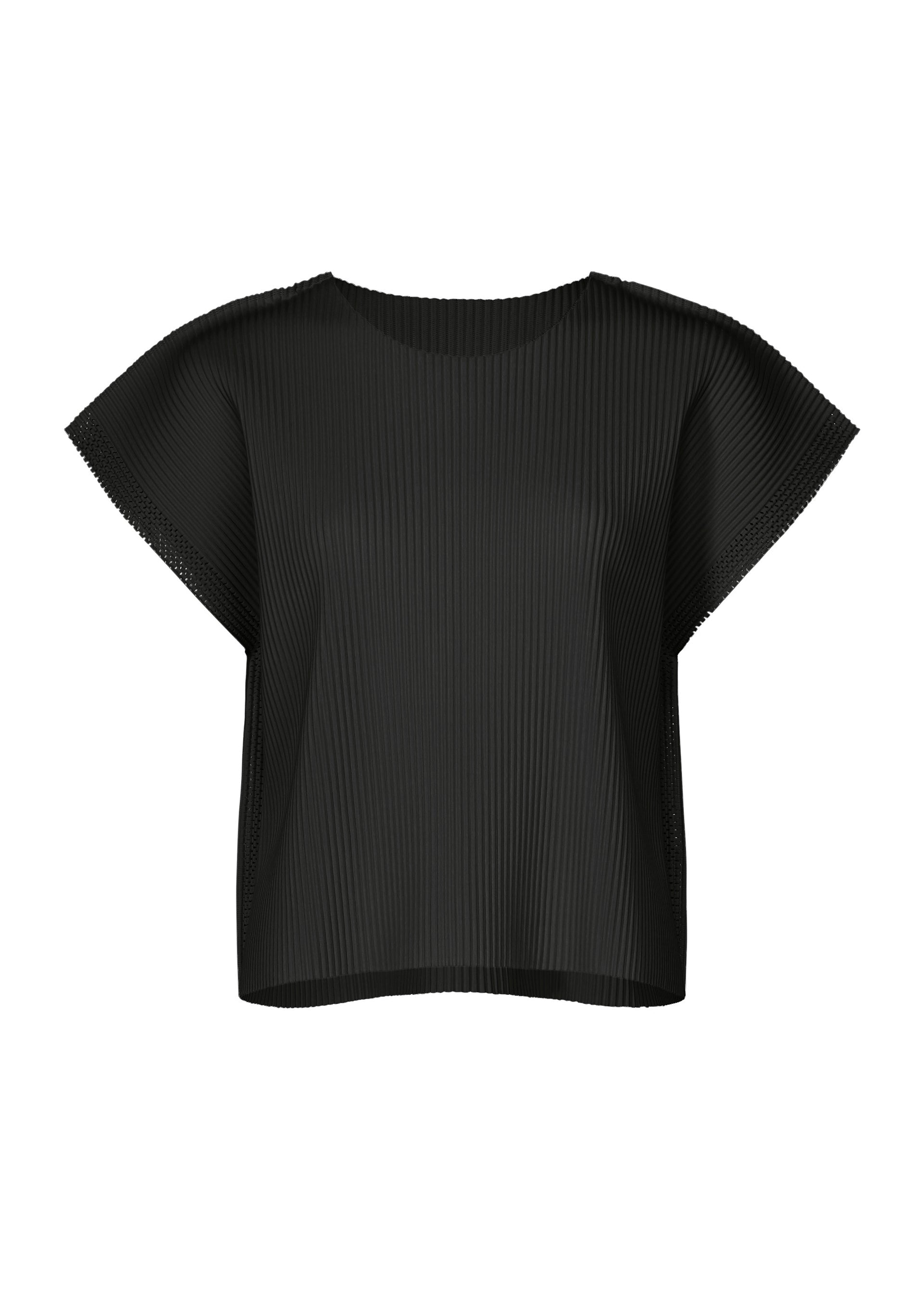 MESH PLEATS、ウィメンズ_トップス_トップ、ブラック