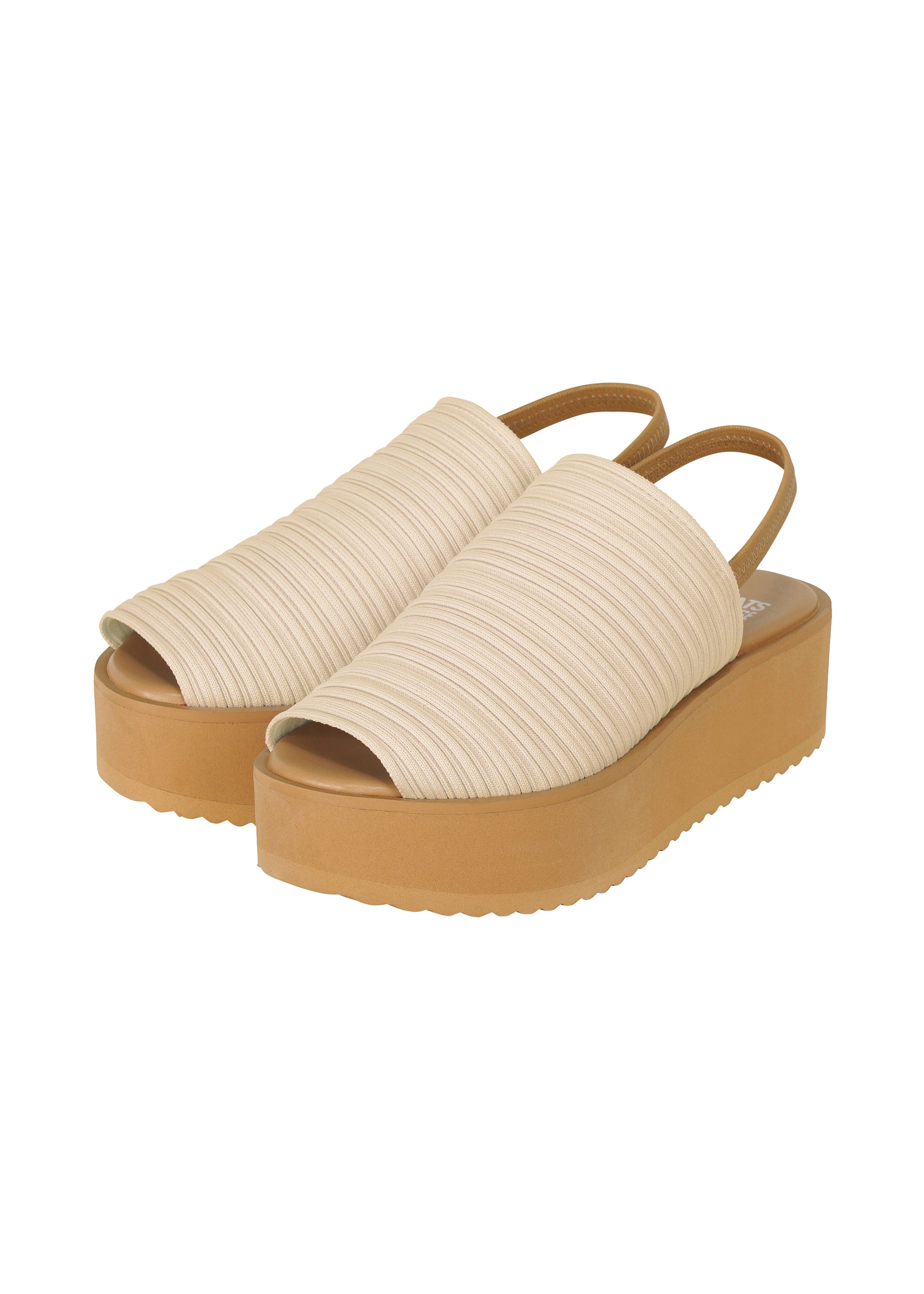 PLEATS KNIT SANDALS、アクセサリー&その他_レッグウェア&シューズ、オレンジ